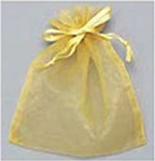 5.5" x 6.5" GOLD Organza Gift Bag 12 Pieces L ( 1002 GOLD )