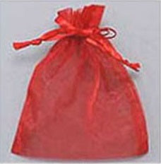 5.5" x 6.5" RED Organza Gift Bag 12 Pieces L ( 1002 RED )