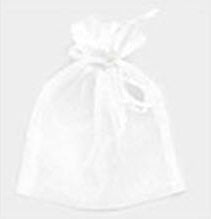 5.5" x 6.5" WHITE Organza Gift Bag 12 Pieces L ( 1002 WHT )