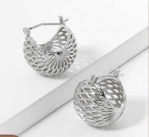 SILVER DIPPED BALL EARRINGS ( 368 R )