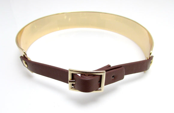 GOLD BROWN LEATHER CHOKER ( 1226 GLBRN )