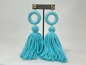 Turquoise Fabric Earrings ( 0016 GTQ )