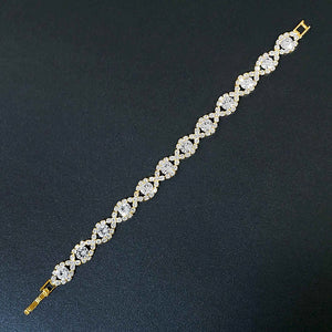 GOLD BRACELET CLEAR STONES ( 0008 G )