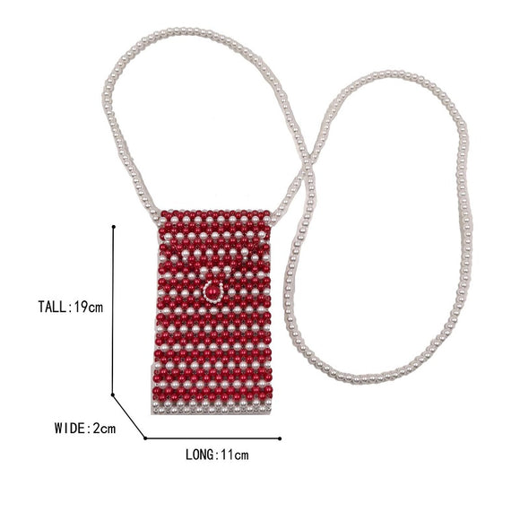 WHITE RED PEARL BAG ( 0124 WHRD )