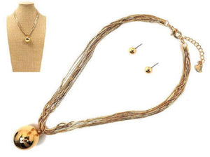 GOLD NECKLACE SET BALL ( 1030 GD )