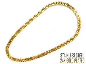 20" 24K GOLD PLATED STAINLESS STEEL NECKLACE ( 1036 GD20 )