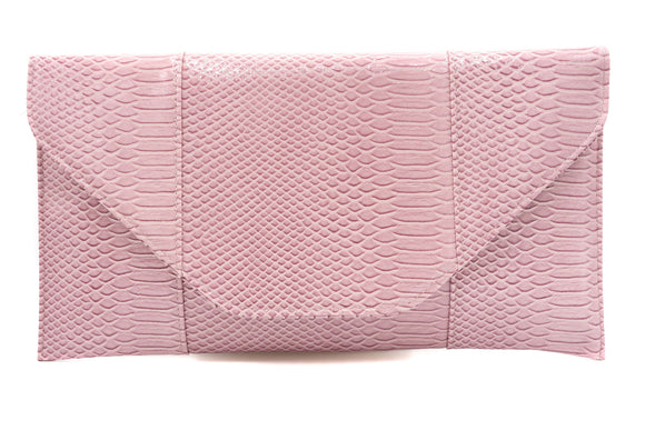 SNAKE SKIN ENVELOPE PURSE ( 7010 SNK3AROSE )