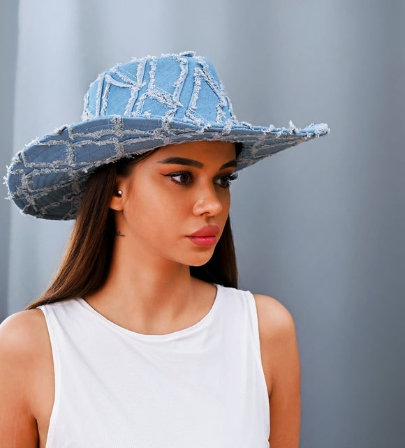 BLUE DENIM COWBOY HAT ( 3494 LBLUE )