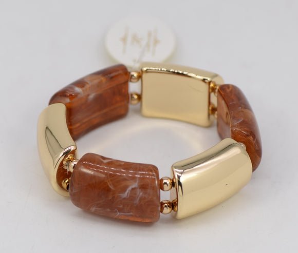 GOLD BROWN STRETCH BRACELET ( 2690 GLBRN )
