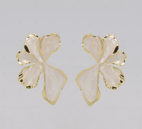 WHITE FLOWER EARRINGS ( 5204 GLWHT )