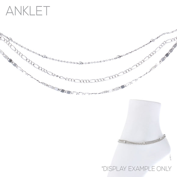 3 LINE SILVER ANKLET ( 83556 AWS )