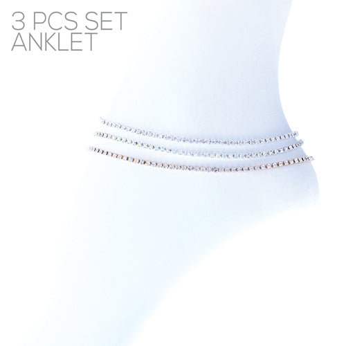 GOLD SILVER AB CRYSTAL ANKLET ( 83557 AABMP )