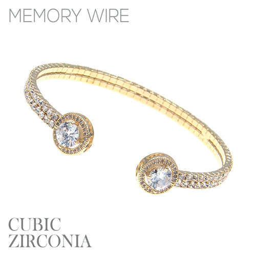 GOLD 2 LINE CZ BRACELET ( 83898 CRG )