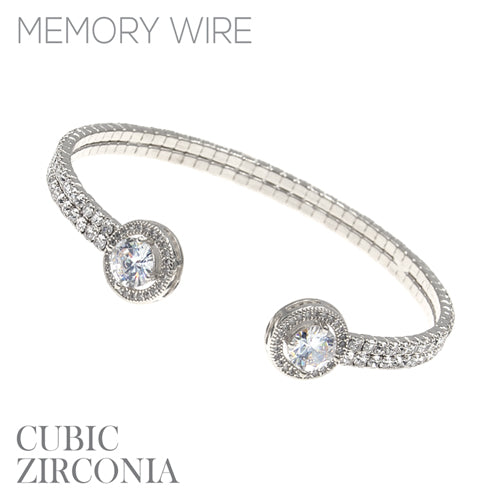 SILVER 2 LINE CZ BRACELET ( 83898 CRR )