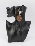 WOOD PINEAPPLE EARRINGS ( 2495 GLBRN )