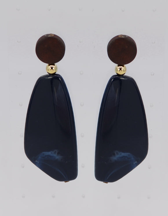 NAVY BLUE DANGLING RESIN EARRINGS ( 2566 NVY )