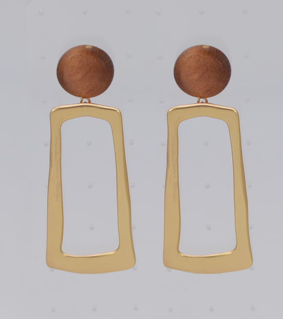 DANGLING MATTE GOLD EARRINGS ( 2576 MG )