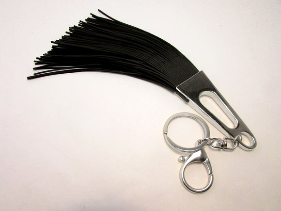 SILVER BLACK TASSEL KEYCHAIN ( 1001 RHBLK )