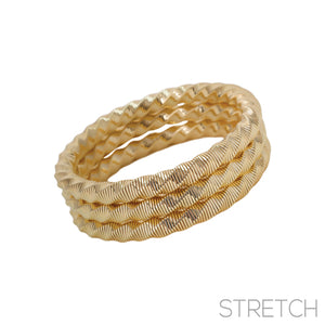 3 PIECE TWISTED OMEGA STRETCH BRACELET ( 84448 G )