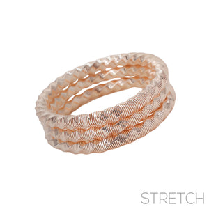 3 PIECE TWISTED OMEGA STRETCH BRACELET ( 84448 RG )