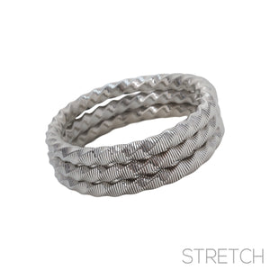 3 PIECE TWISTED OMEGA STRETCH BRACELET ( 84448 R )