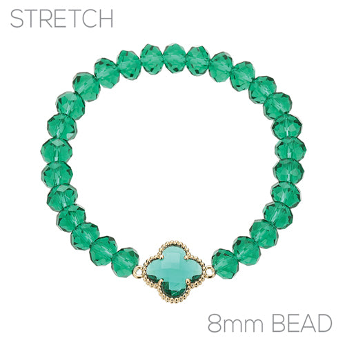 GREEN STRETCH BRACELET QUATREFOIL ( 84452 EMG )