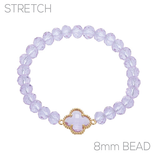 LAVENDER STRETCH BRACELET QUATREFOIL ( 84452 LSAG )