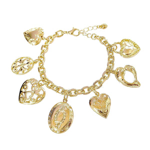 GOLD HEART CHARM BRACELET ( 84464 G )