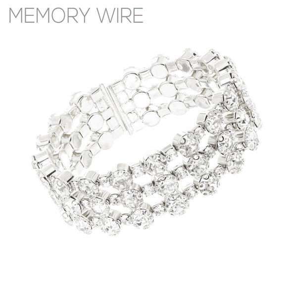 ADJUSTABLE 3 LINE BRACELET CLEAR STONES ( 84486 CRS )