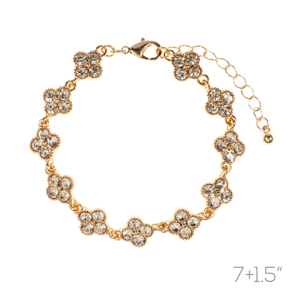 GOLD BRACELET CLEAR STONES ( 84525 CRG )