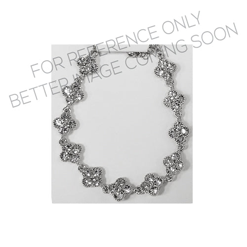 SILVER BRACELET CLEAR STONES ( 84525 CRR )