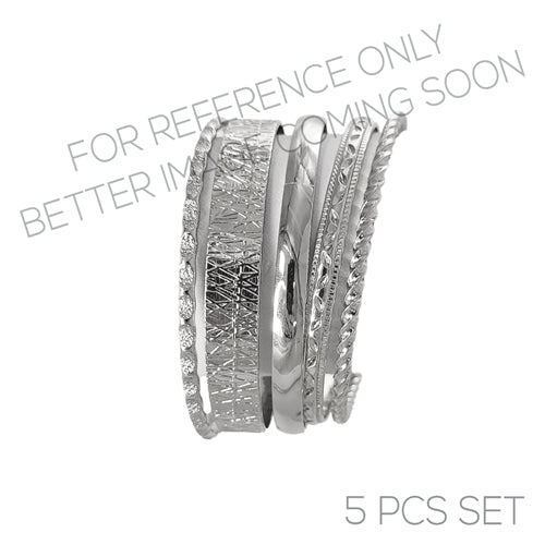 5 SILVER BANGLE SET ( 84539 R )