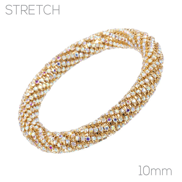RHINESTONE STRETCH BANGLE GOLD AB ( 84562 ABG )