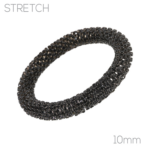 RHINESTONE STRETCH BANGLE BLACK ( 84562 JTJT )