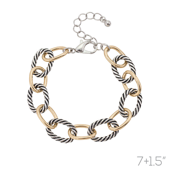 SILVER GOLD ROPE BRACELET ( 84563 MP )