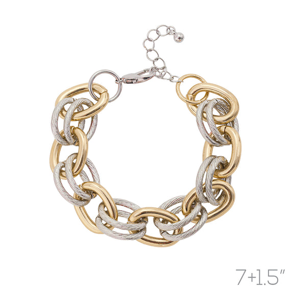 SILVER GOLD ROPE BRACELET ( 84564 MP )