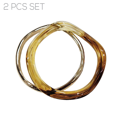 BROWN TORTOISE SHELL COLOR BANGLES ( 84581 STOG )