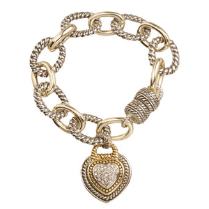 SILVER GOLD BRACELET HEART CHARM ( 8580 PV )