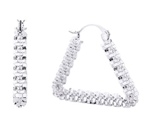 14k White Gold Dipped Triangle Earrings ( 310264 SLV-4 )