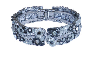 HEMATITE FLORAL BANGLE ( 9135 J )