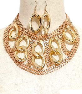 GOLD CHAIN NECKLACE SET ( 3624 GP )