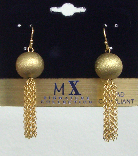 GOLD DANGLING BALL EARRINGS ( 0164 EHG )