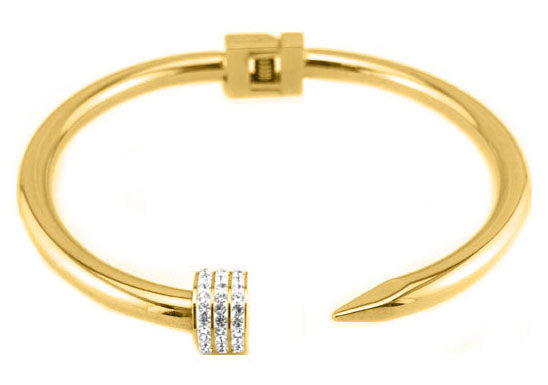 GOLD BRACELET CLEAR CZ CUBIC ZIRCONIA STONES ( 4407 G )