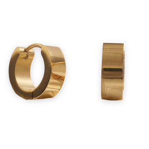 GOLD HUGGIE HOOP EARRINGS ( 7918 G )