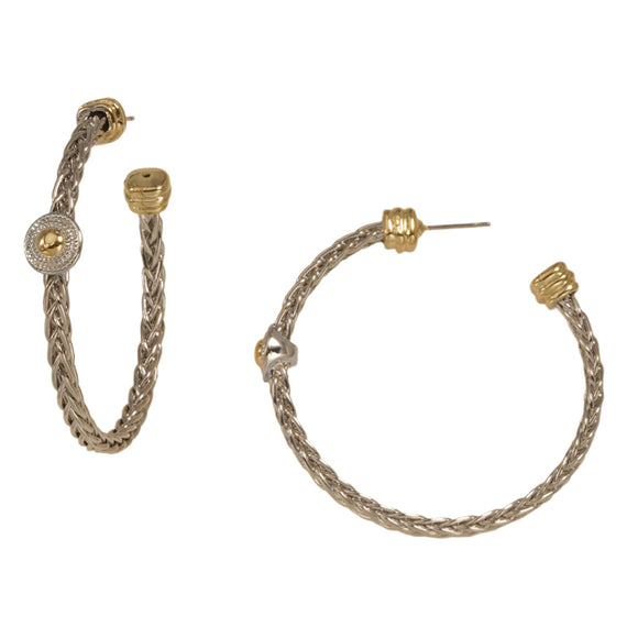 14K GOLD PLATED HOOP EARRINGS ( 8470 EK )