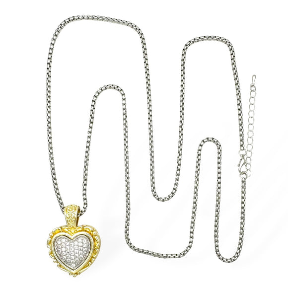 14K GOLD PLATED NECKLACE CZ STONES ( 9092 36 )