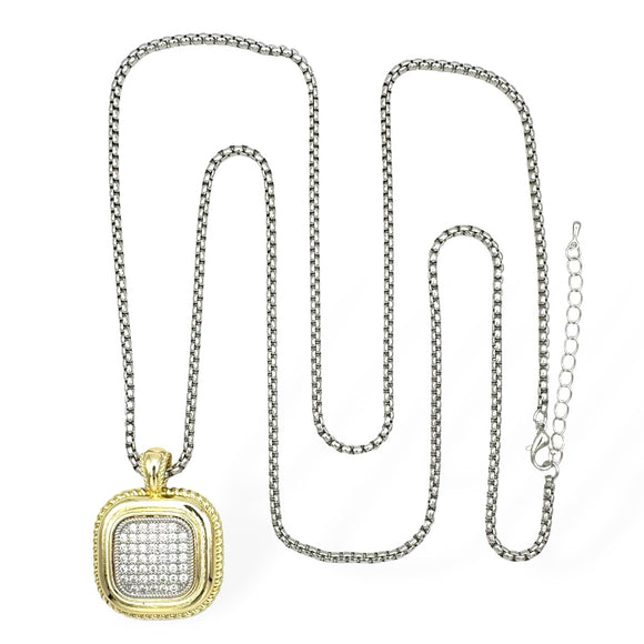 14K GOLD PLATED NECKLACE CZ STONES ( 9096 36 )