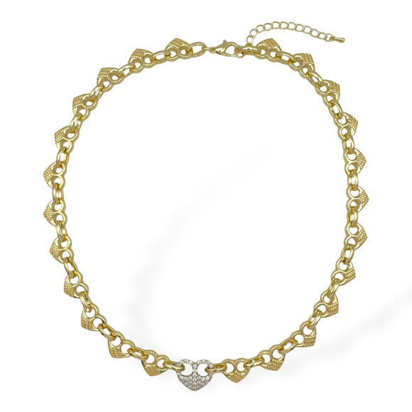14K GOLD PLATED NECKLACE CZ STONES ( 9150 PV )