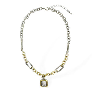 14K GOLD PLATED NECKLACE CZ STONES ( 9154 K )