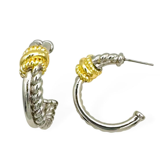 14K GOLD PLATED HOOP EARRINGS ( 9266 EK )